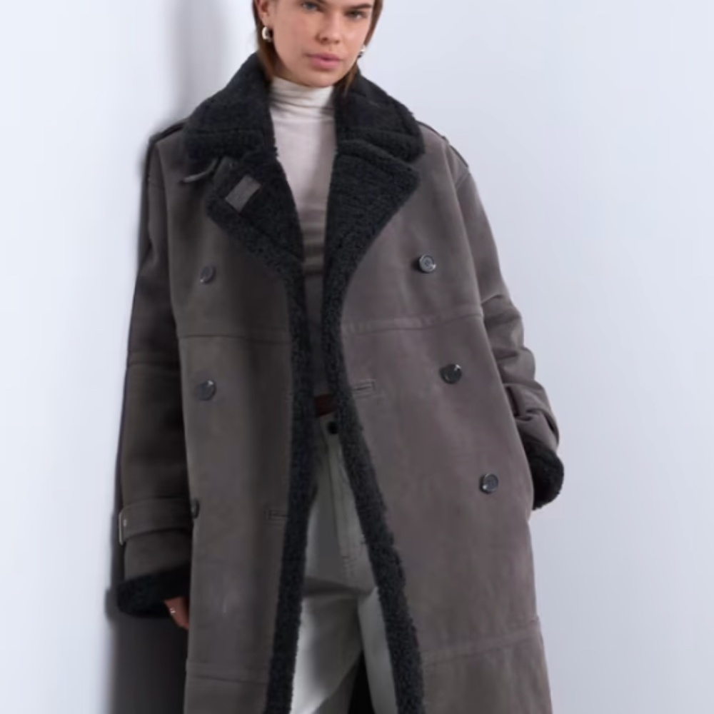 ASOS Topshop longline aviator faux shear - Picture 1 of 7